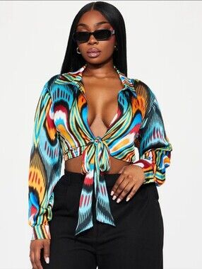 Fashion Nova Satin Blouse